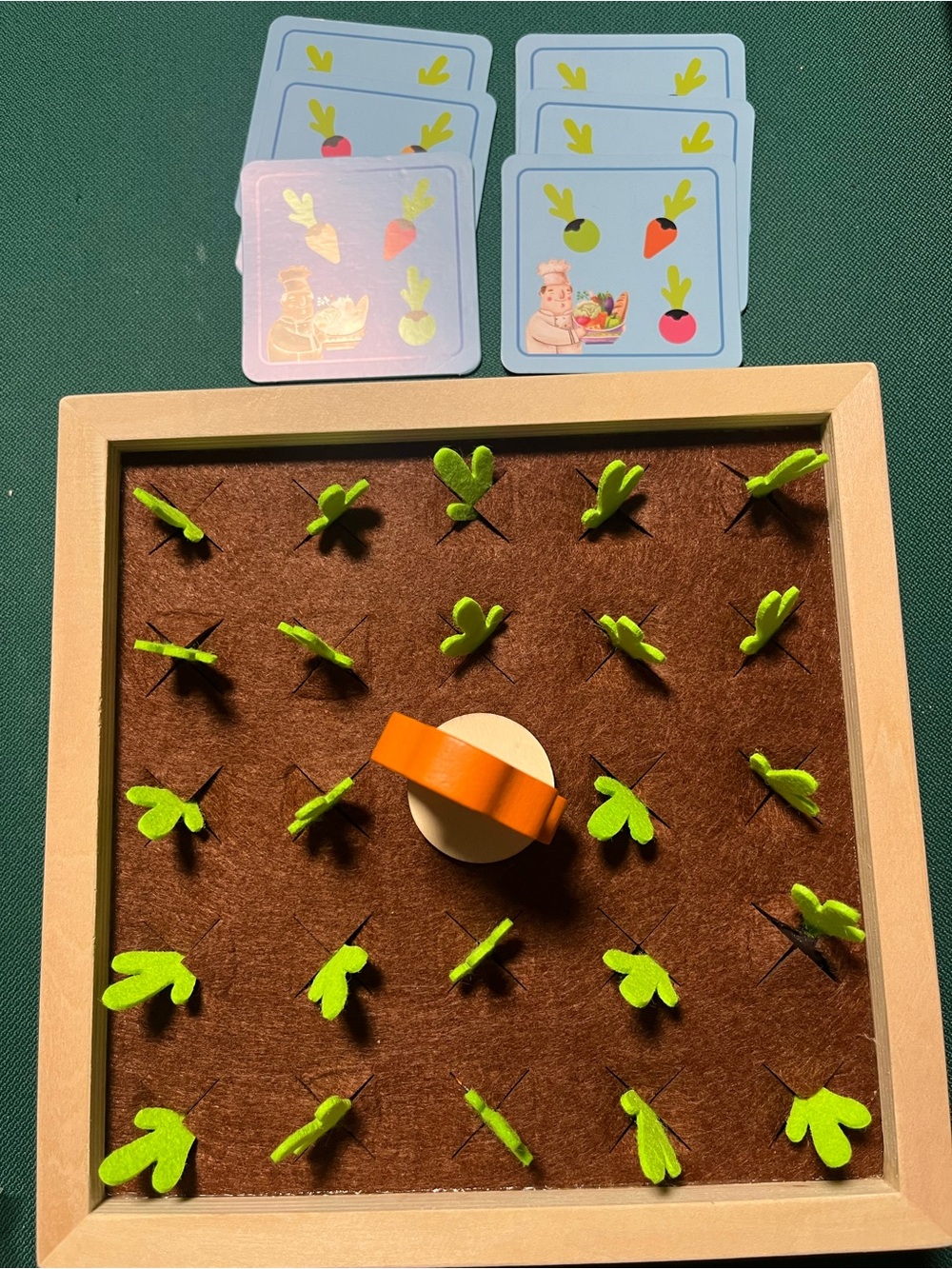 Wooden Garden Harvest Kids Matching Game - Green